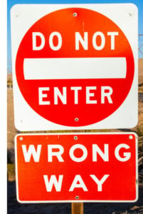 do not enter and wrong way road signs