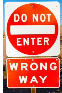 do not enter and wrong way road signs