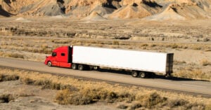 red semi truck on highway