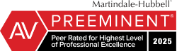 Martindale-Hubbell AV Preeminent Rating Peer Rated for Highest Level of Professional Excellence 2025